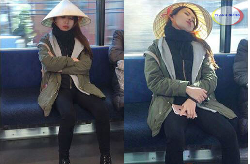 c&ocirc; g&aacute;i ngủ gật tr&ecirc;n t&agrave;u tại Nhật bản