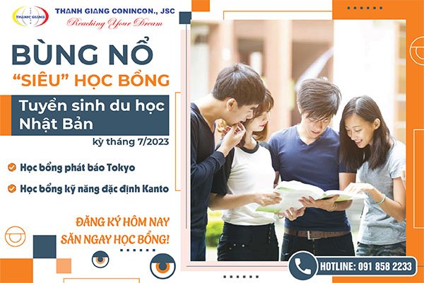 học bổng du học Nhật Bản tháng 7/2023 