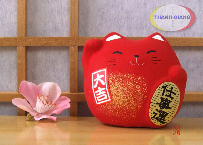 m&egrave;o Maneki neko đỏ