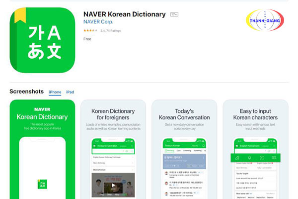 Phần mềm dịch tiếng Hàn NAVER