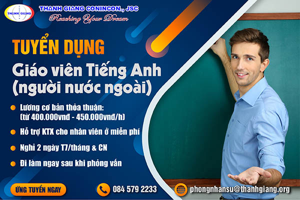 THANH GIANG TUYỂN DỤNG GIÁO VIÊN TIẾNG ANH THANH GIANG TUYỂN DỤNG GIÁO VIÊN TIẾNG ANH
