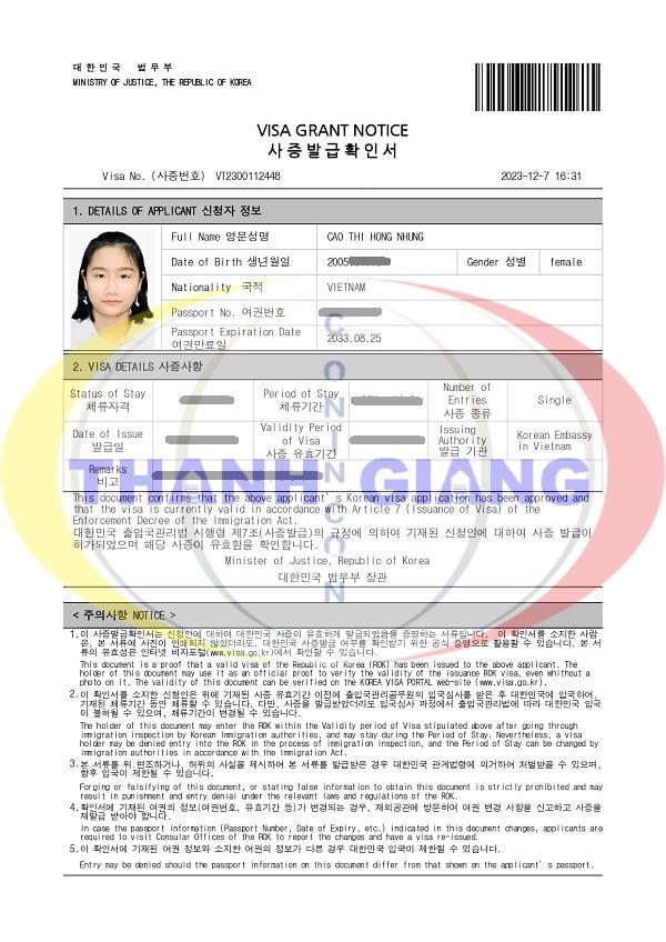 Hòa mình vào niềm vui khi visa trường Sungshin Hàn Quốc về tay học sinh Thanh Giang