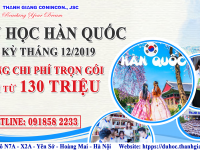 Tuyển sinh du học Hàn Quốc kỳ tháng 12/2019 tại Thanh Giang