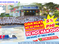 Ưu đãi giảm 5% phí hồ sơ visa D2 khóa học chuyên ngành du học Hàn Quốc