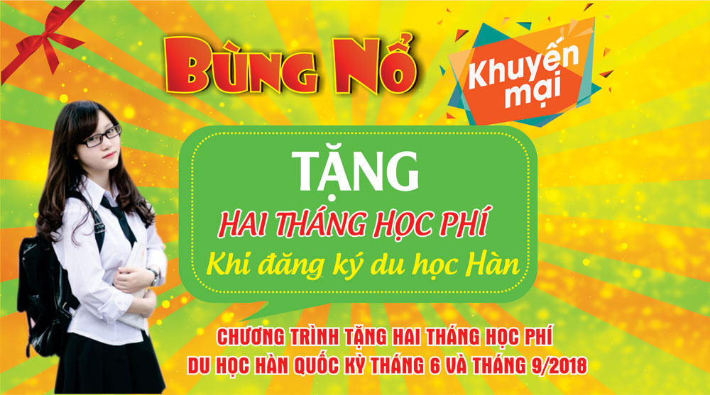 tặng 2 tháng học phí du học hàn quốc