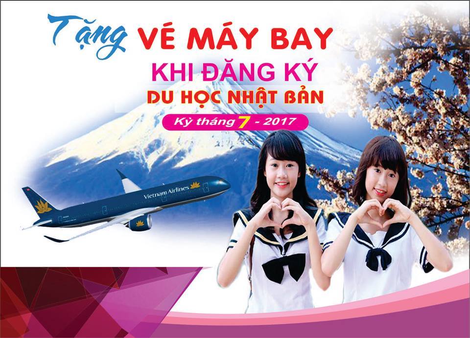 tặng vé máy bay du học nhật bản tháng 7/2017