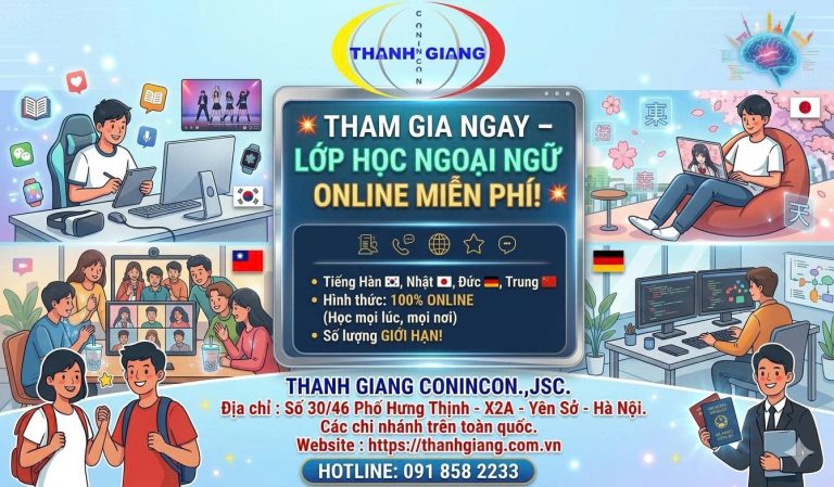 Lớp học Ngoại Ngữ online miễn phí cho 2K8 – Định hướng Du học Nhật, Hàn, Đài Loan, Đức 2026