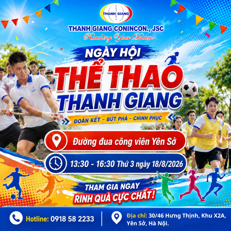 Ngày hội thể thao Thanh Giang tháng 8/2026 – Sẵn sàng bứt tốc, hết mình cùng đồng đội