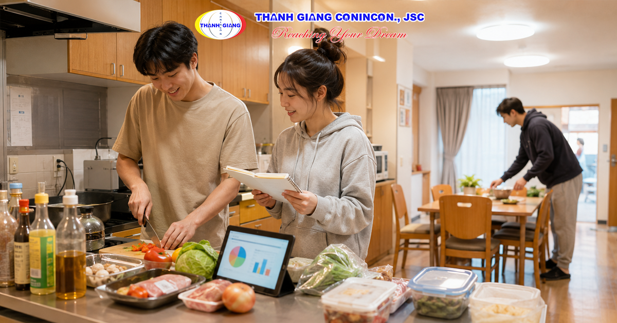 Du học sinh tự nấu ăn và lập kế hoạch chi tiêu để tiết kiệm chi phí du học Nhật Bản.