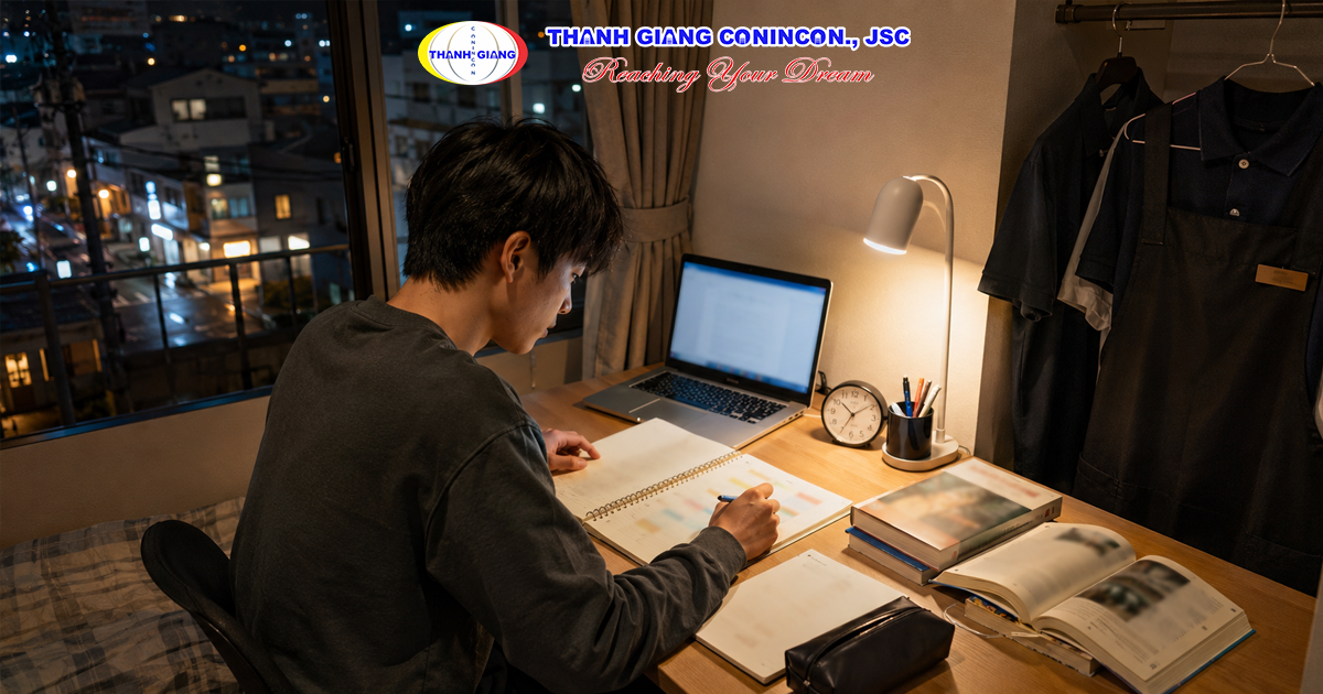 Du học sinh Nhật Bản xây dựng kế hoạch cân bằng giữa lịch học và công việc làm thêm.