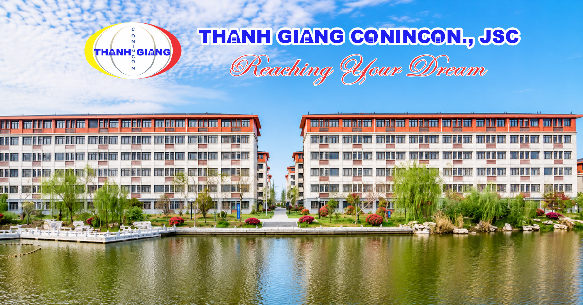 Cảnh quan hồ nước trong khuôn viên Đại học Dương Châu, Trung Quốc