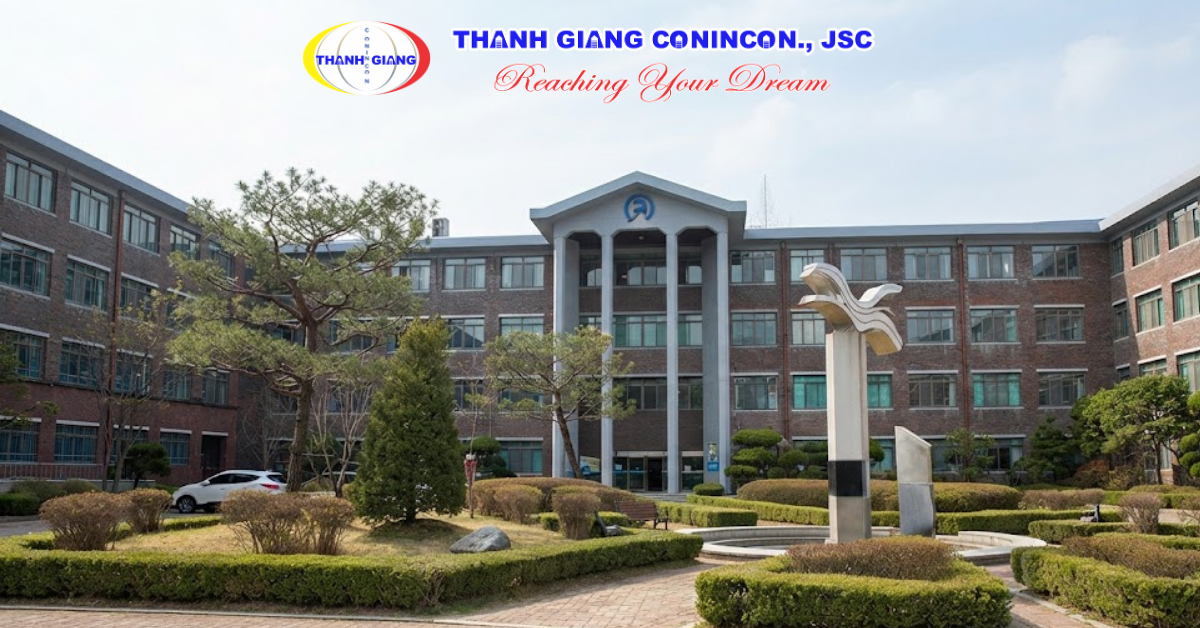 Cảnh quan khuôn viên và tòa nhà giảng đường Đại học Joongbu, Hàn Quốc