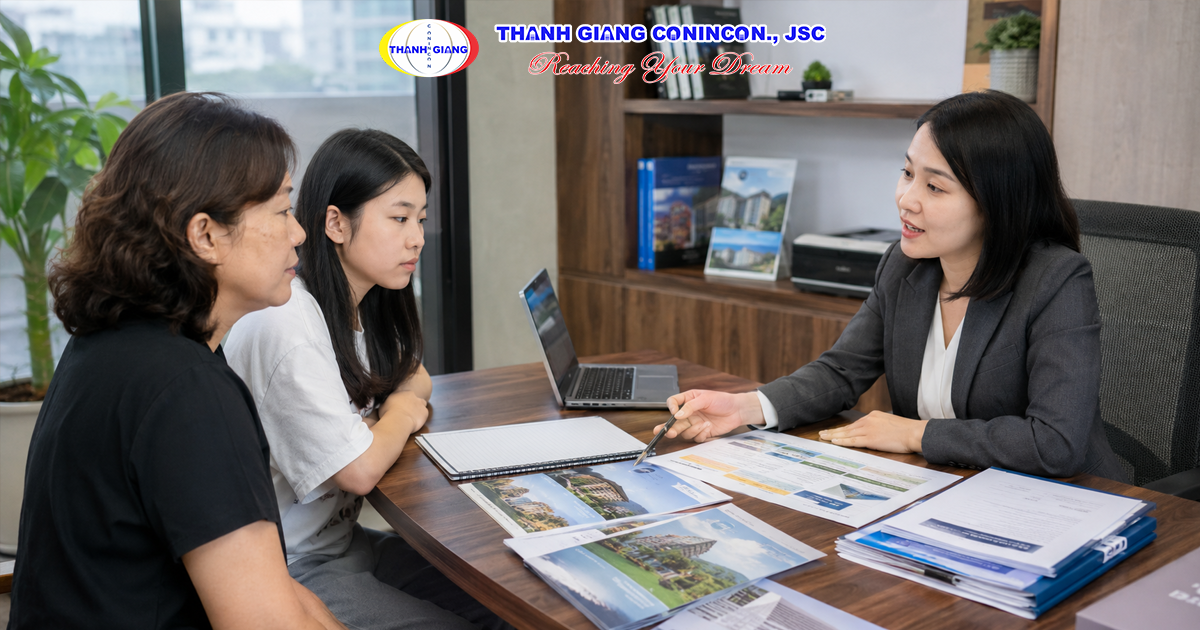 Ảnh minh họa học sinh và phụ huynh được tư vấn chọn lộ trình du học Đài Loan phù hợp khi chưa biết tiếng Trung.