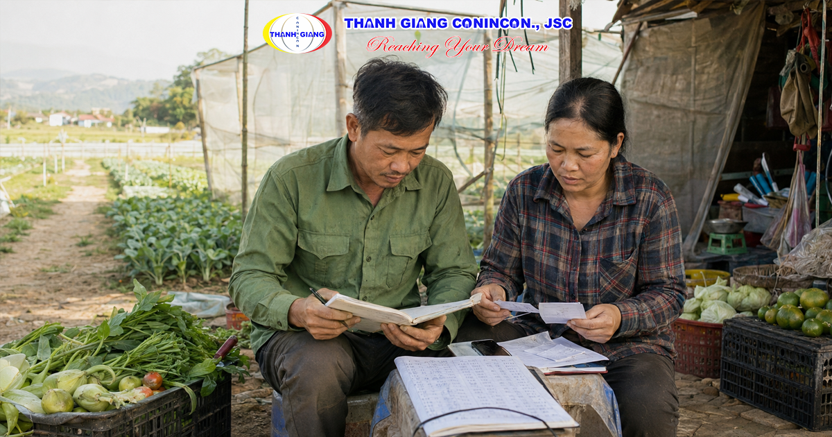 Phụ huynh làm nông nghiệp chuẩn bị giấy tờ chứng minh thu nhập để bảo lãnh con du học Nhật.