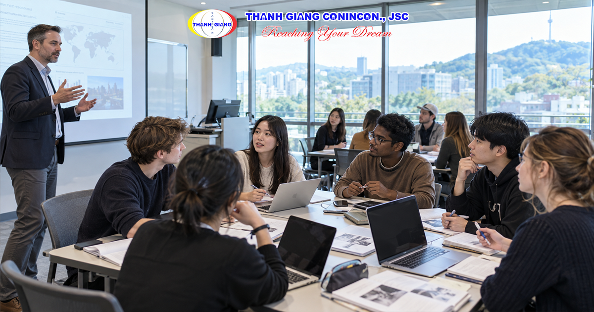 Sinh viên quốc tế học chương trình chuyên ngành bằng tiếng Anh tại đại học Hàn Quốc