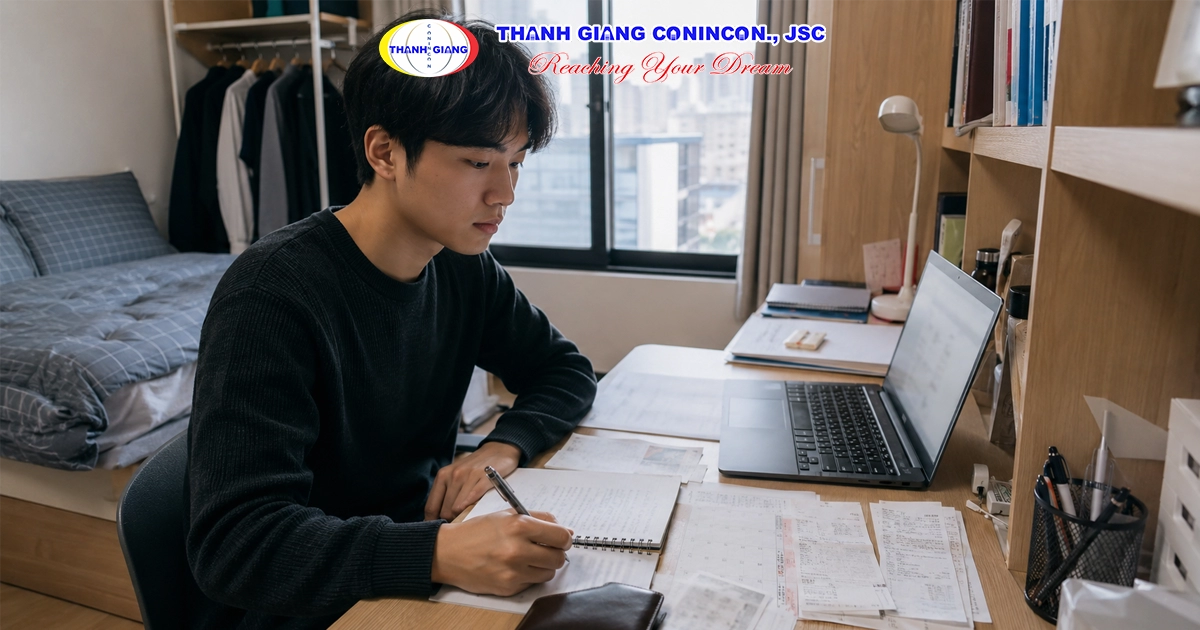 Ảnh minh họa du học sinh Việt Nam tại Hàn Quốc lên kế hoạch tự trang trải sinh hoạt phí sau một thời gian học tập.