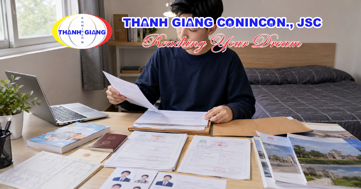 Du học sinh đang chuẩn bị hồ sơ đăng ký du học Trung Quốc trước ngày nộp đơn