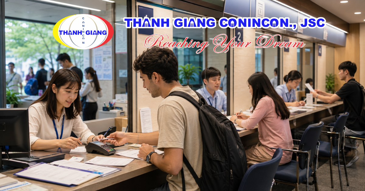 Du học sinh hoàn tất các khoản chi phí nhập học tại trường đại học Đài Loan