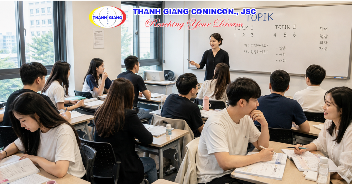 Du học sinh học tiếng Hàn để đáp ứng điều kiện du học Hàn Quốc