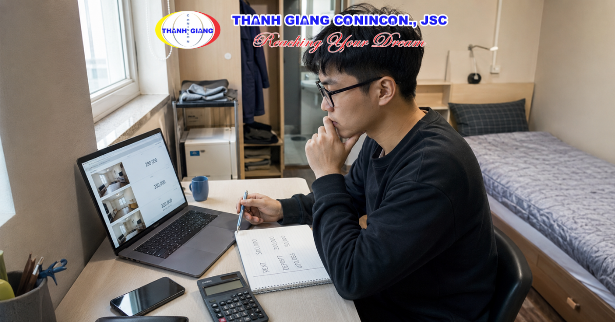 Du học sinh tính toán chi phí thuê phòng goshiwon tại Hàn Quốc