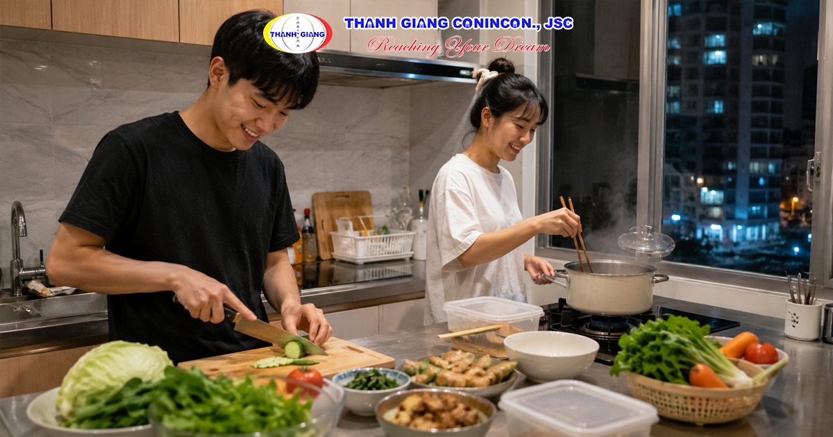 Du học sinh Việt Nam tự nấu ăn để tiết kiệm chi phí tại Đài Loan