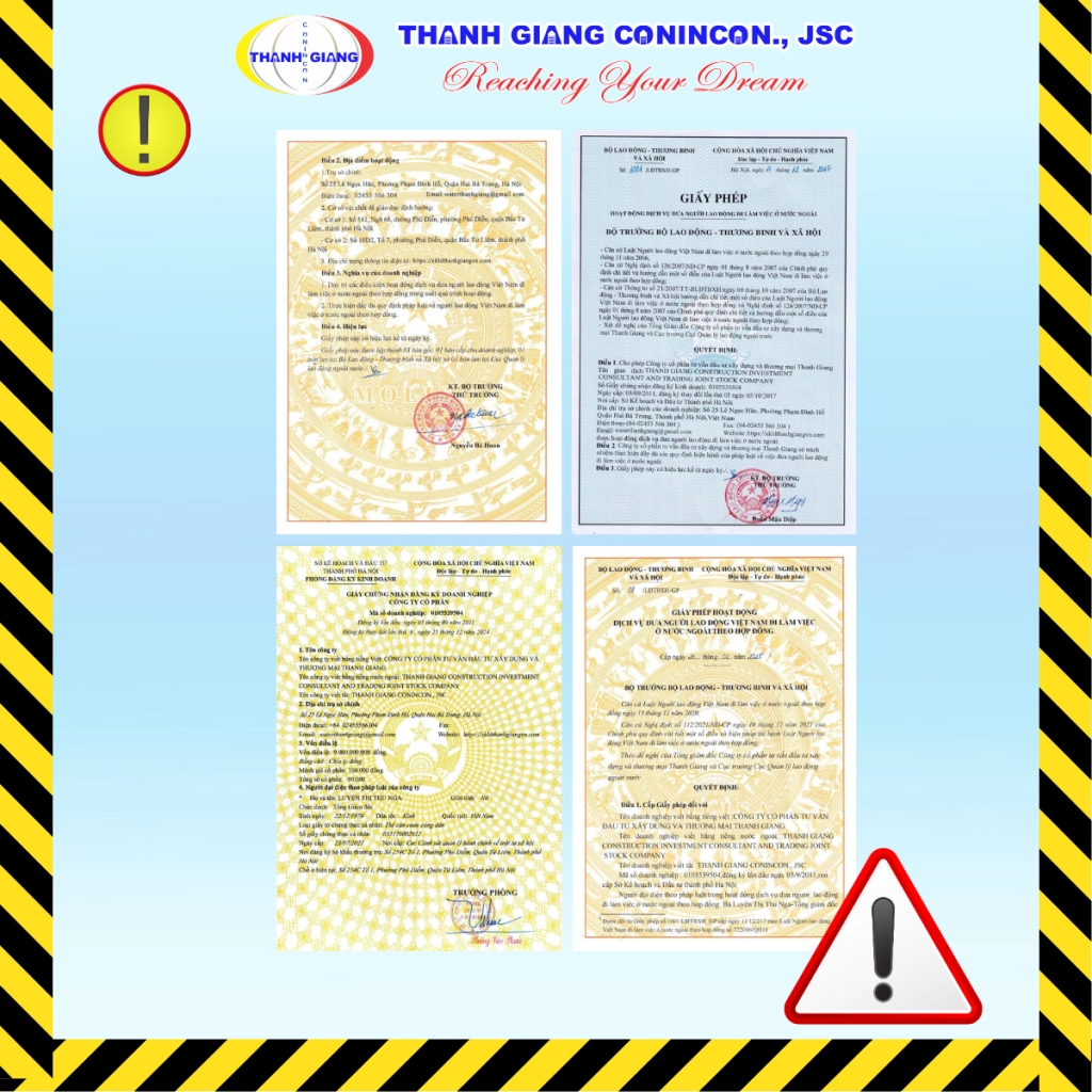 Hình ảnh giấy tờ giả mạo thông tin công ty Thanh Gian
