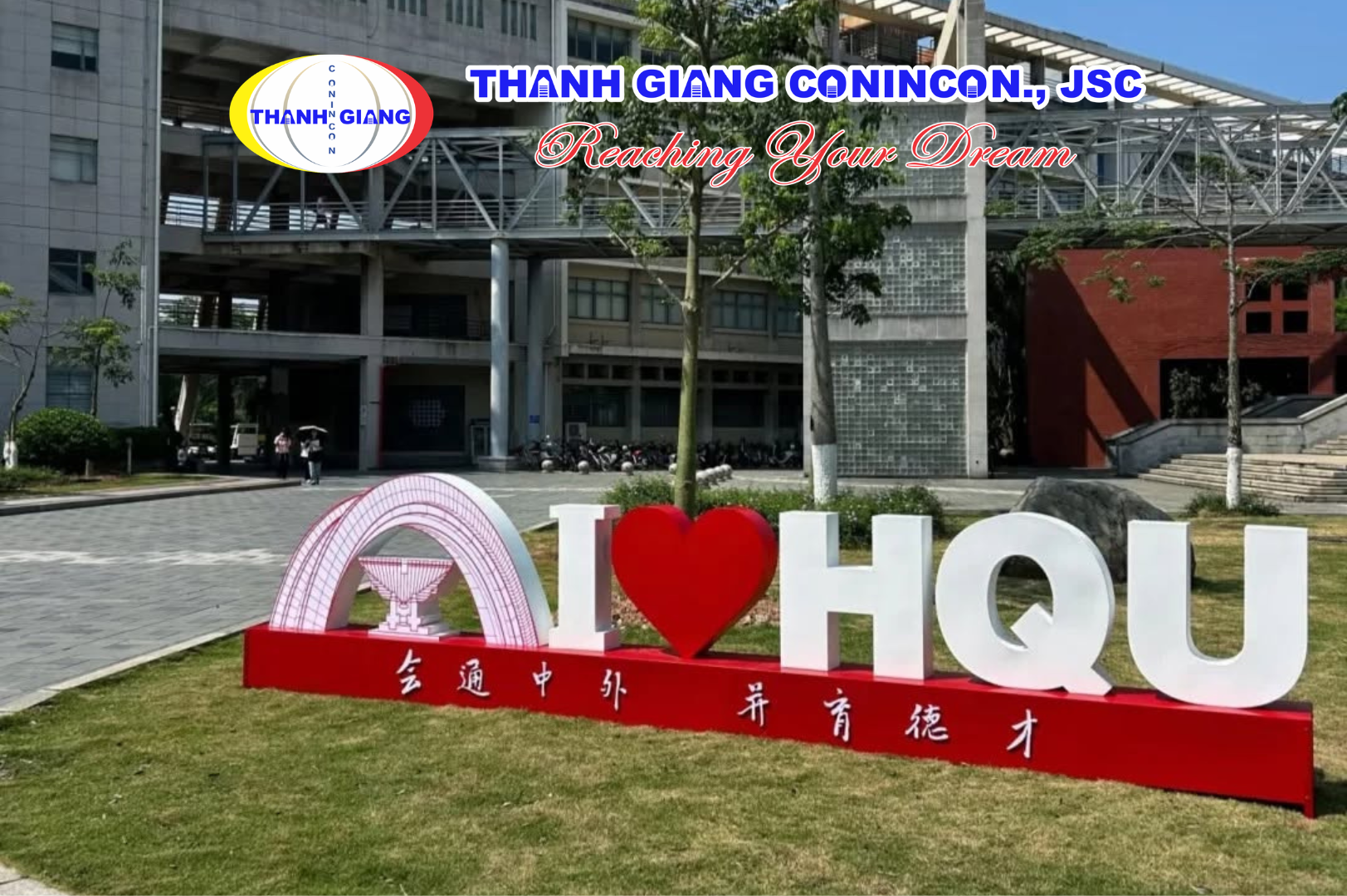 Góc check-in trường quen thuộc của sinh viên tại Đại học Hoa Kiều