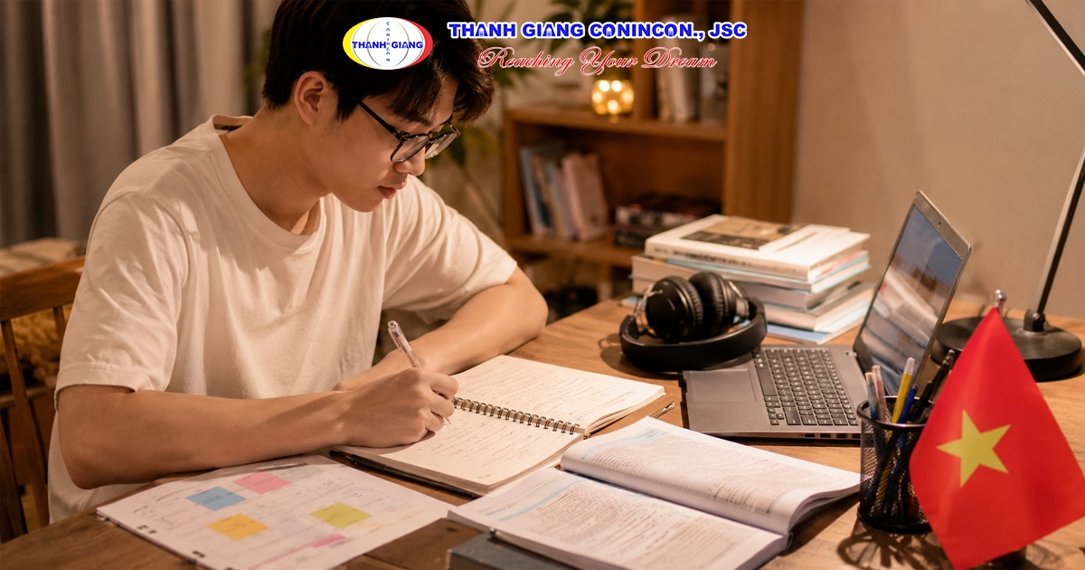 Ảnh minh họa học sinh Việt Nam chuẩn bị tiếng Trung trước khi vào chuyên ngành tại Đài Loan.