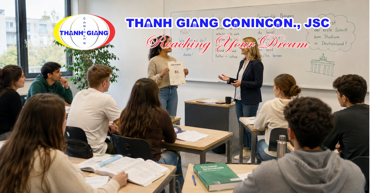 Học viên đạt chứng chỉ B1 tiếng Đức chuẩn bị lộ trình du học Đức