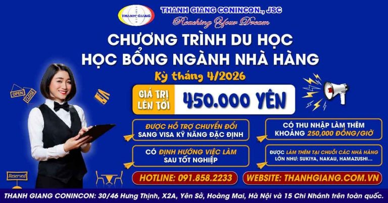 Học bổng ngành Nhà hàng – Chọn đúng lối đi, đổi cả tương lai tại Nhật Bản