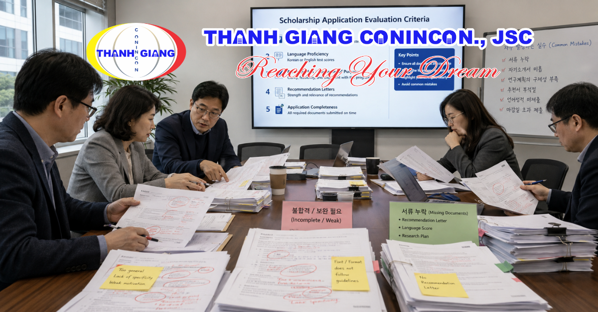 Hội đồng tuyển sinh đánh giá hồ sơ học bổng Thạc sĩ Hàn Quốc
