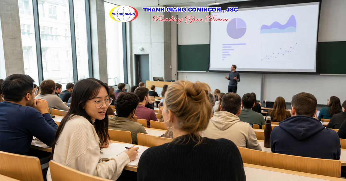Sinh viên Việt Nam học chương trình Thạc sĩ trong giảng đường hiện đại tại Đức