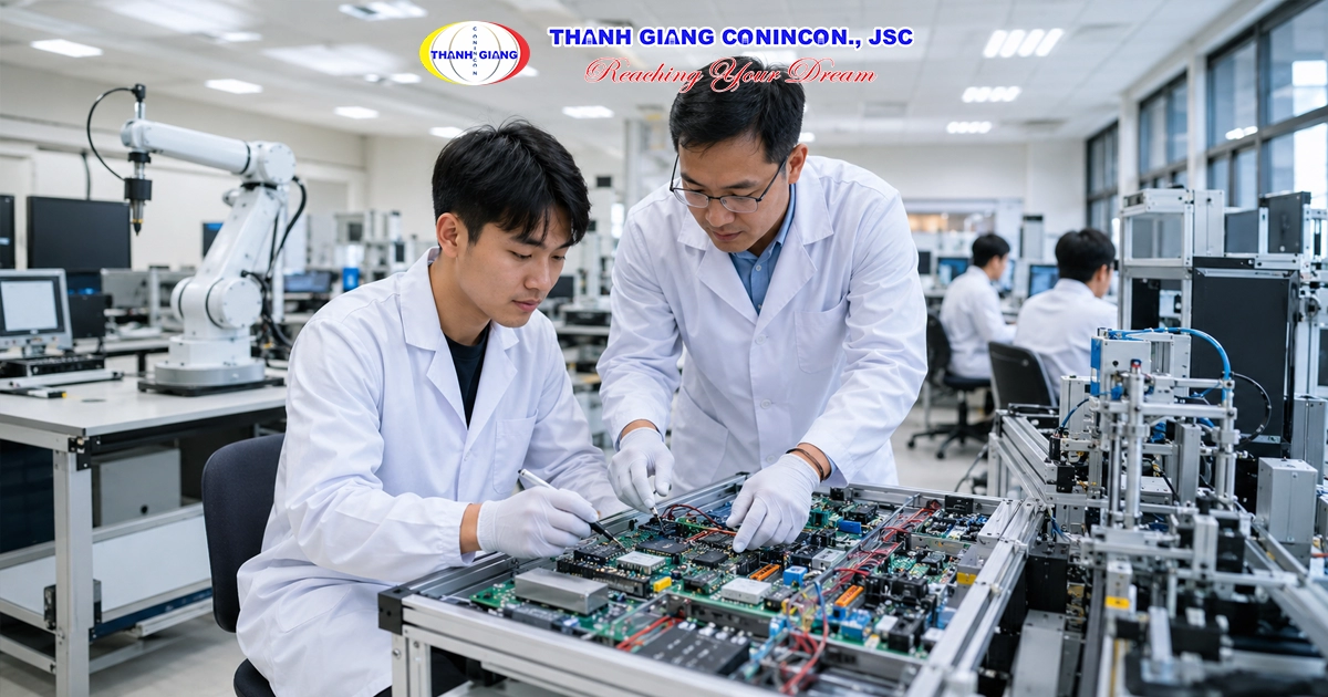 Sinh viên hệ 1+4 Đài Loan học ngành kỹ thuật, công nghệ và bán dẫn tại phòng thực hành hiện đại.