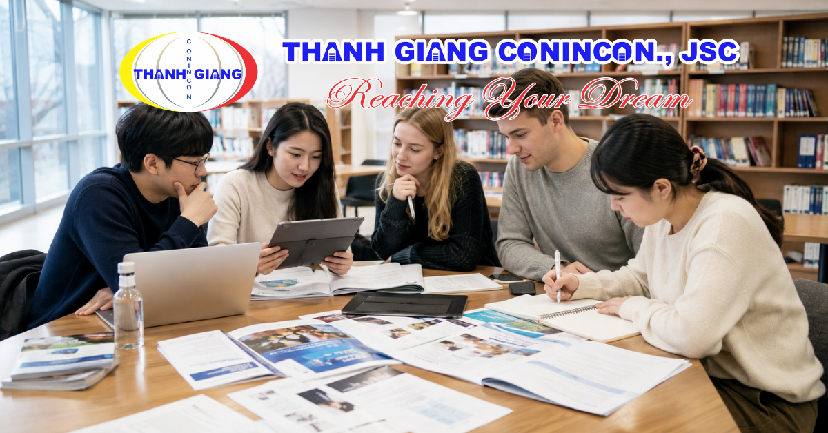 Nhóm du học sinh tìm hiểu điều kiện xin học bổng Thạc sĩ Hàn Quốc