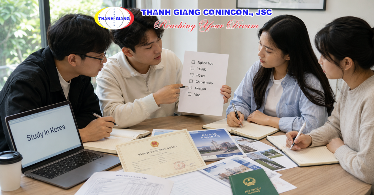 Nhóm du học sinh tìm hiểu những lưu ý khi có bằng Cao đẳng và du học Hàn Quốc