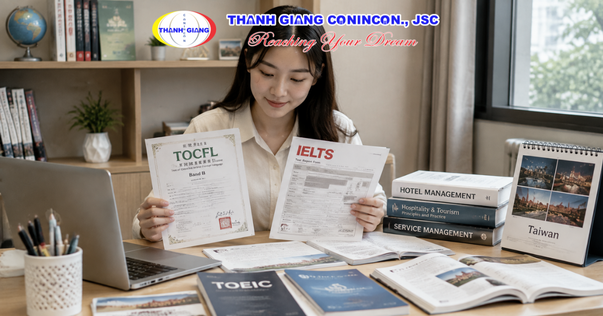 Sinh viên chuẩn bị chứng chỉ ngoại ngữ cho ngành Quản trị khách sạn tại Đài Loan