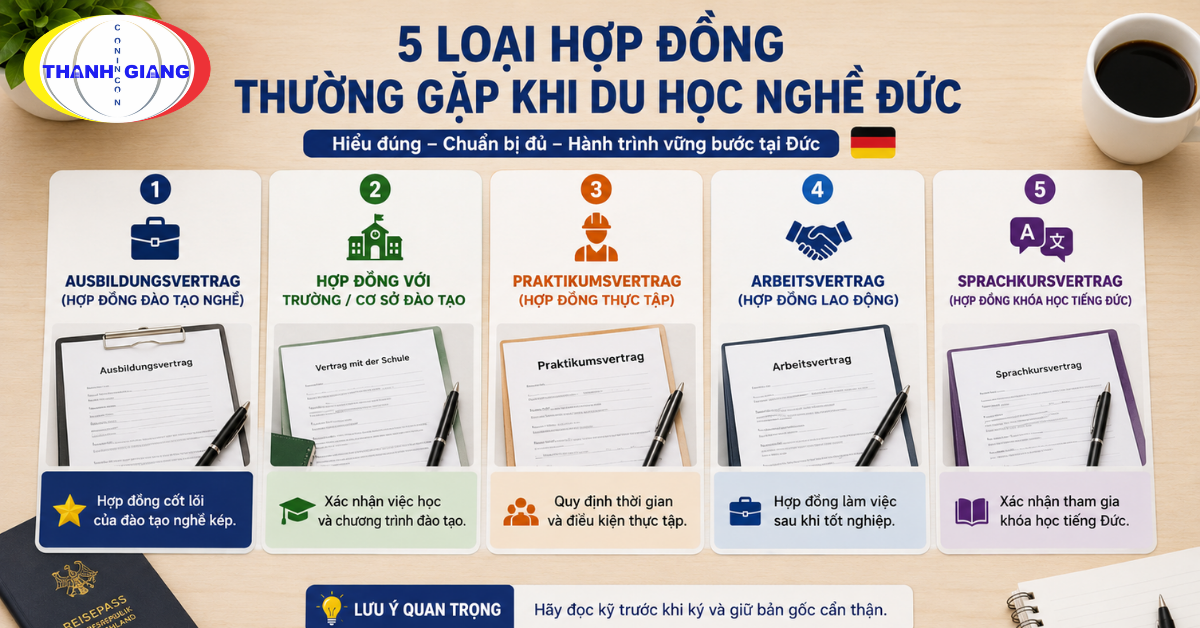 So sánh các loại hợp đồng thường gặp trong lộ trình du học nghề Đức