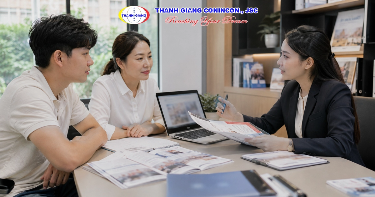 Ảnh minh họa học sinh được tư vấn lựa chọn giữa du học Hàn hệ tiếng và hệ chuyên ngành.