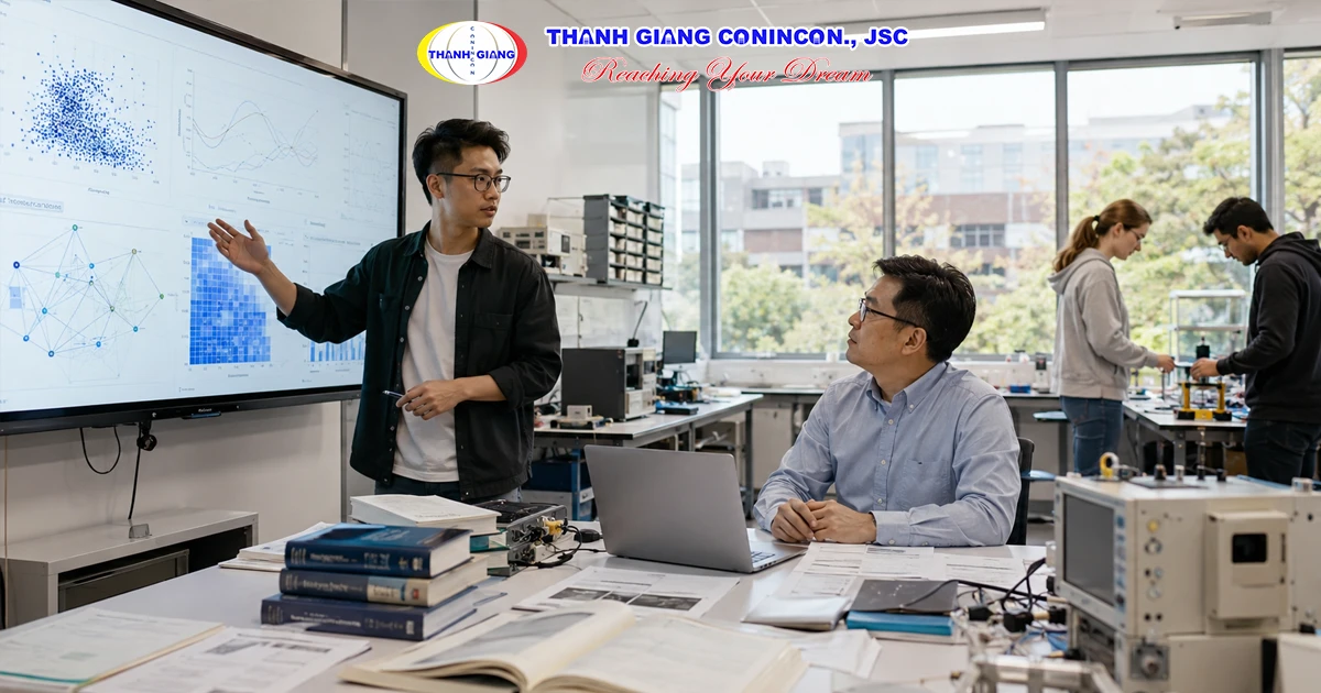 Du học sinh Việt Nam thực hiện nghiên cứu và luận văn Thạc sĩ tại trường Đại học Đài Loan.