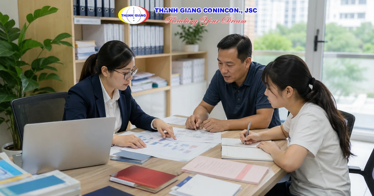 Chuyên viên tư vấn rà soát và giải trình nguồn thu nhập cho hồ sơ bảo lãnh du học Nhật.