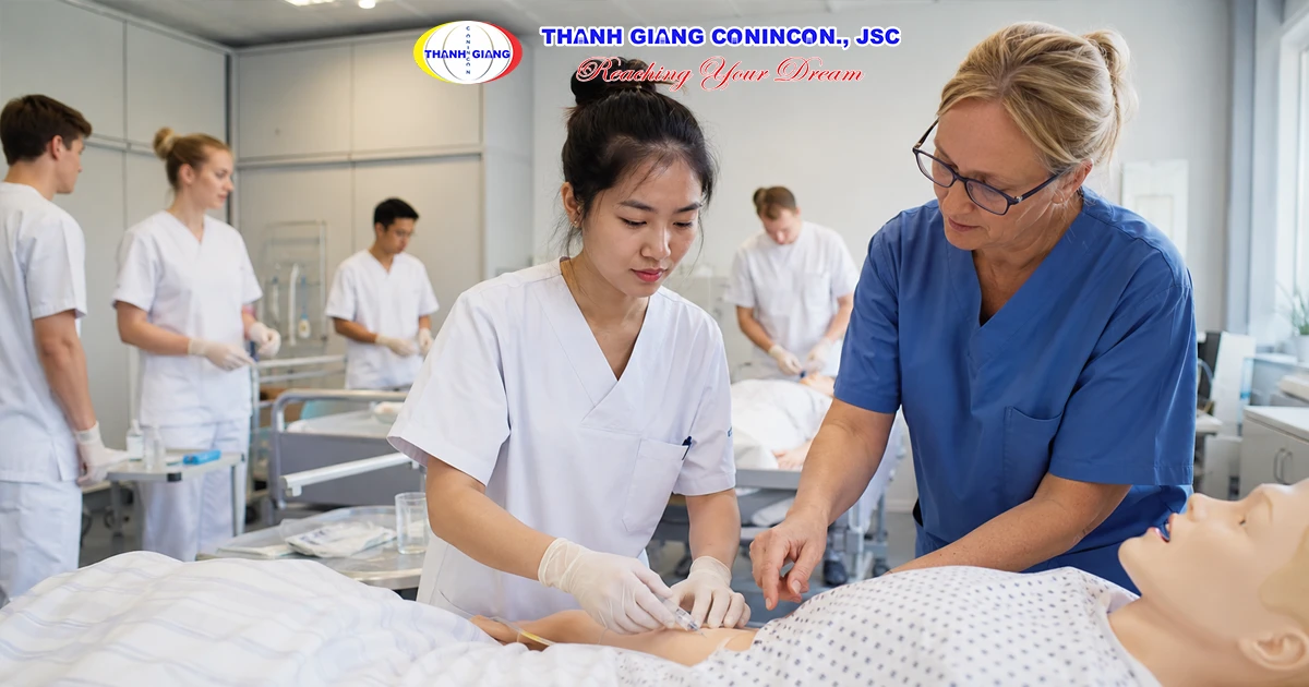 Học viên Việt Nam tham gia chương trình đào tạo nghề kép, vừa học lý thuyết vừa thực hành tại Đức.