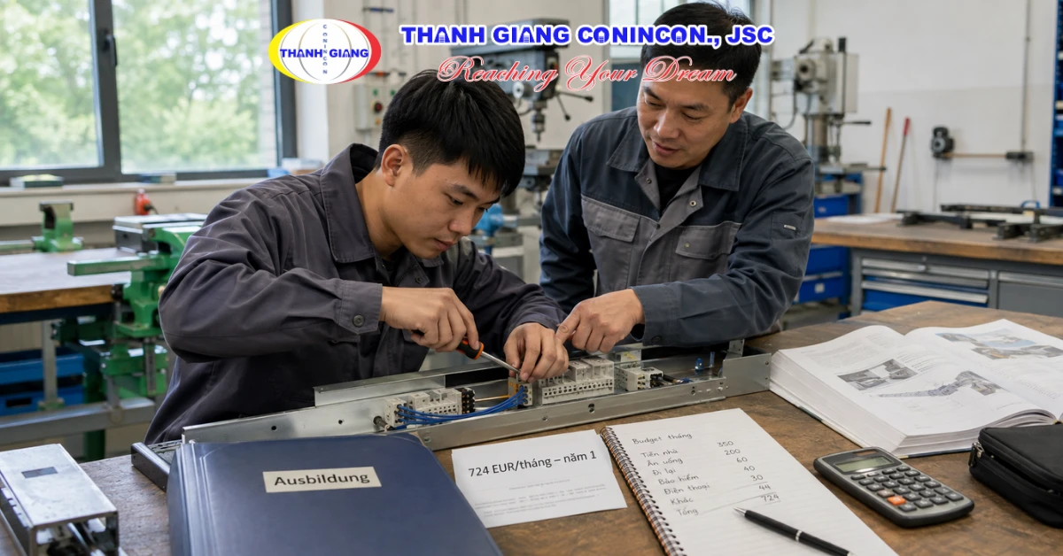 Du học sinh tham gia chương trình Ausbildung và nhận trợ cấp đào tạo tại Đức