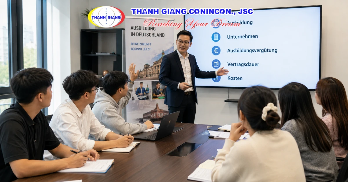 Nhóm du học sinh tìm hiểu thông tin minh bạch về chương trình Ausbildung tại Đức