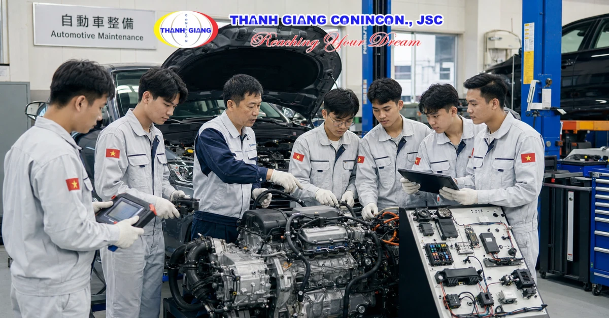 Du học sinh học Senmon ngành kỹ thuật và bảo dưỡng ô tô tại Nhật Bản