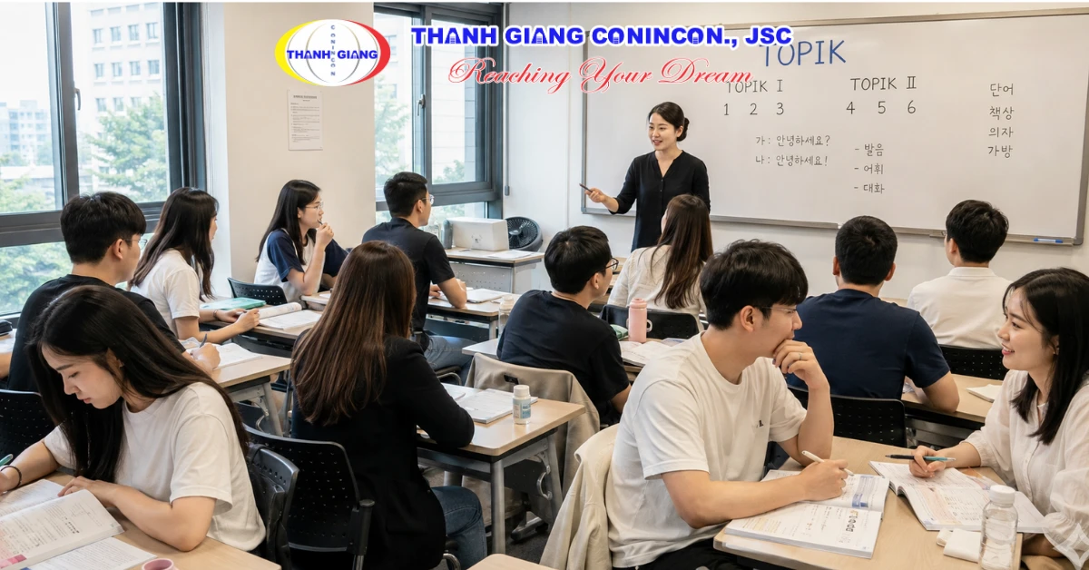 Du học sinh học tiếng Hàn để đáp ứng điều kiện du học Hàn Quốc