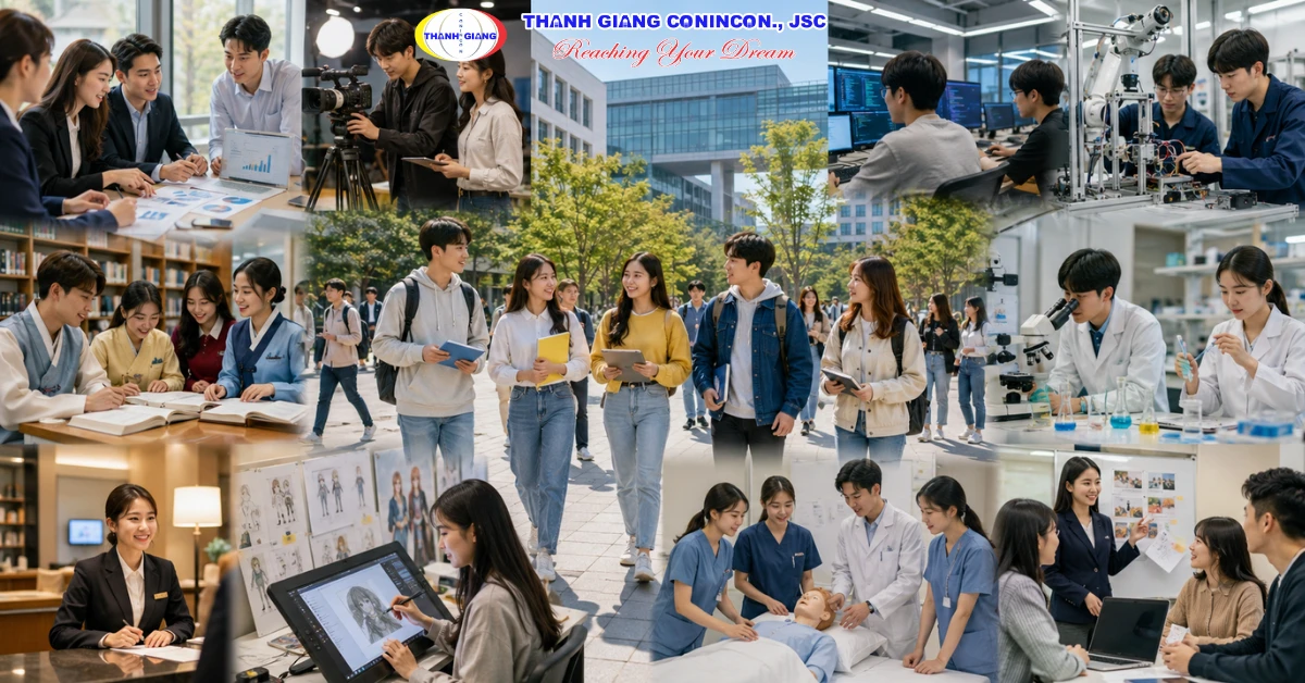 Các nhóm ngành đào tạo phổ biến trong chương trình du học Đại học Hàn Quốc