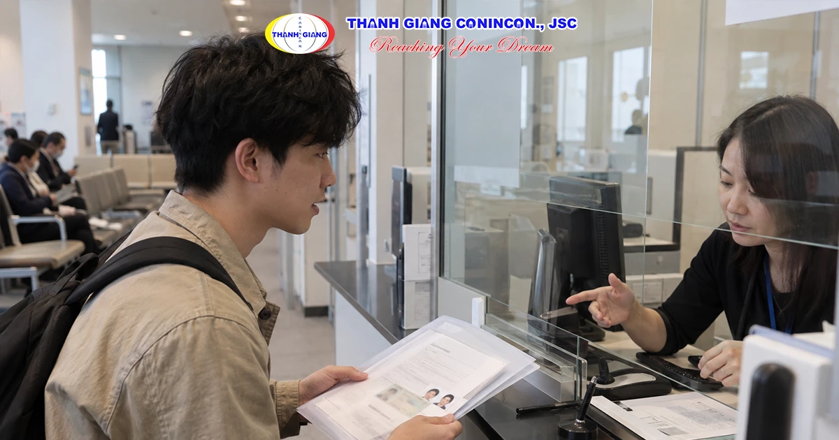 Du học sinh Việt Nam chuẩn bị hồ sơ xin cấp lại hộ chiếu tại cơ quan đại diện Việt Nam ở Nhật Bản.