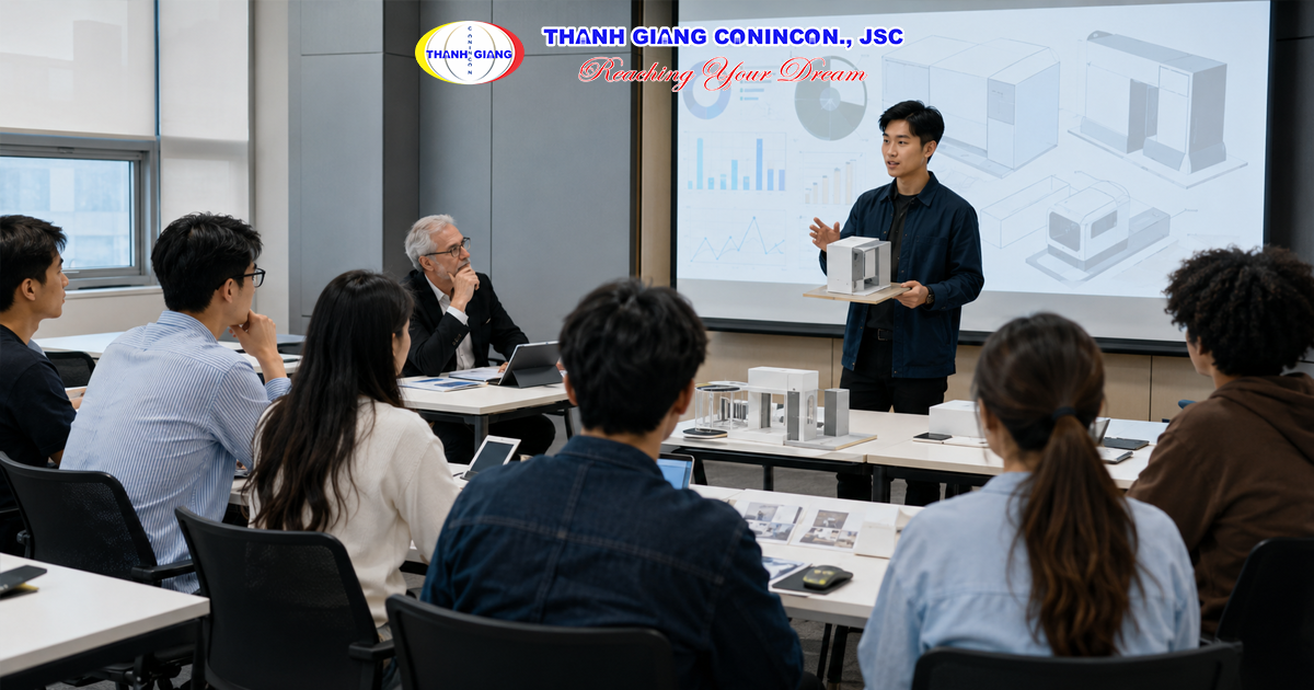 Sinh viên hoàn thành dự án tốt nghiệp trong chương trình Cao đẳng tại Hàn Quốc.