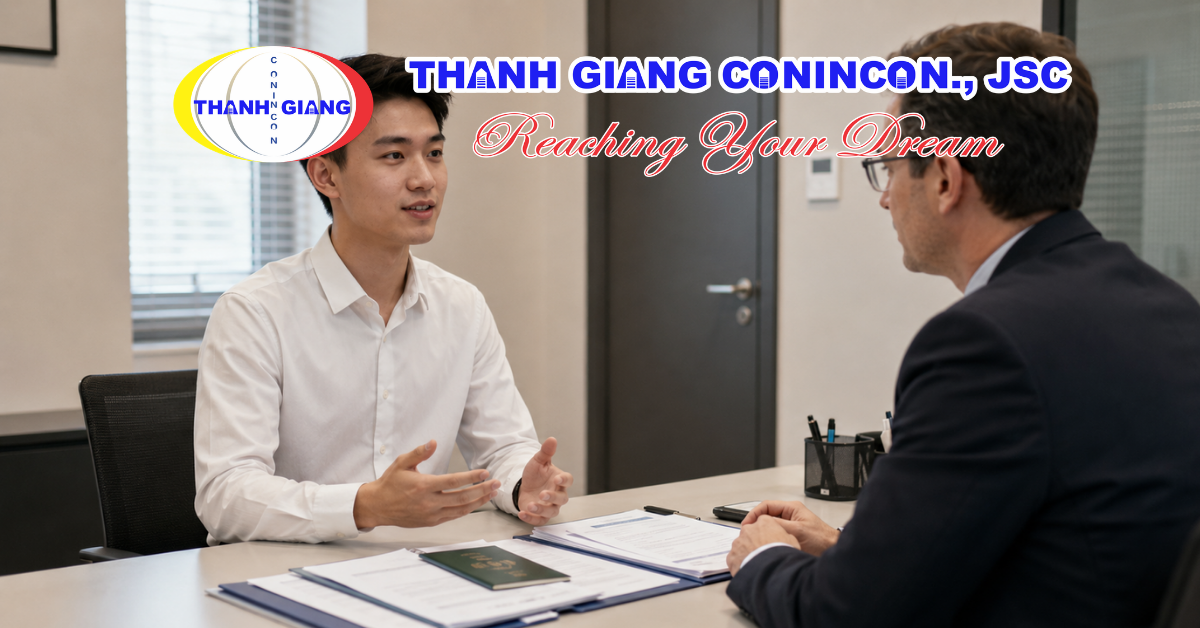 Ứng viên tự tin thể hiện năng lực tiếng Đức trong buổi phỏng vấn visa du học Đức