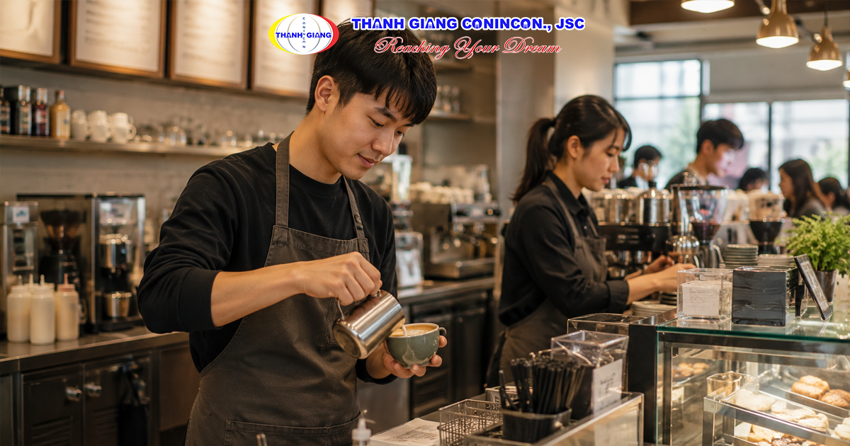 Du học sinh Việt Nam làm thêm tại quán cà phê ở Hàn Quốc